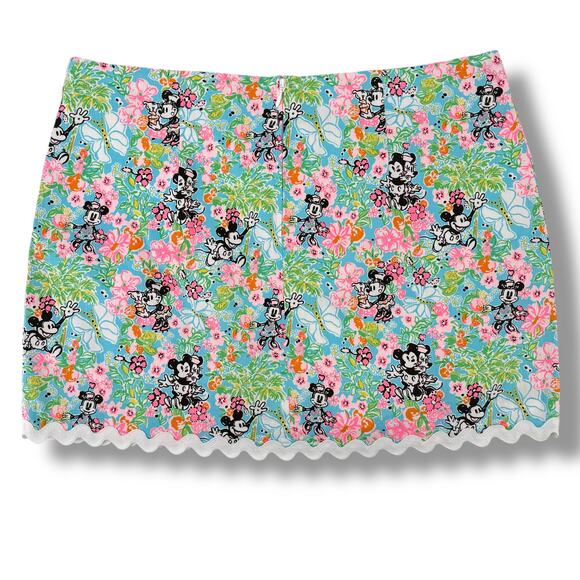 Lilly Pulitzer Disney Gardner Skort Skirt Sz 12 Tropical Minnie Mickey Mouse - Picture 4 of 7